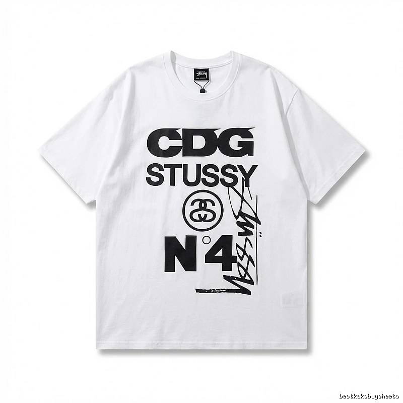Stussy x CDG collaboration white T-shirt