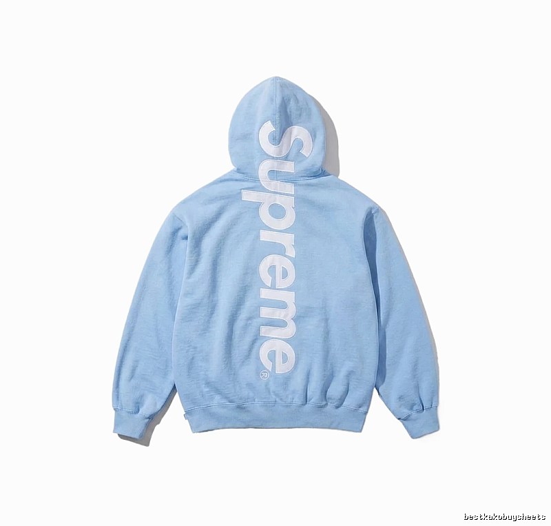 Supreme basic style, simple style, light blue hoodie