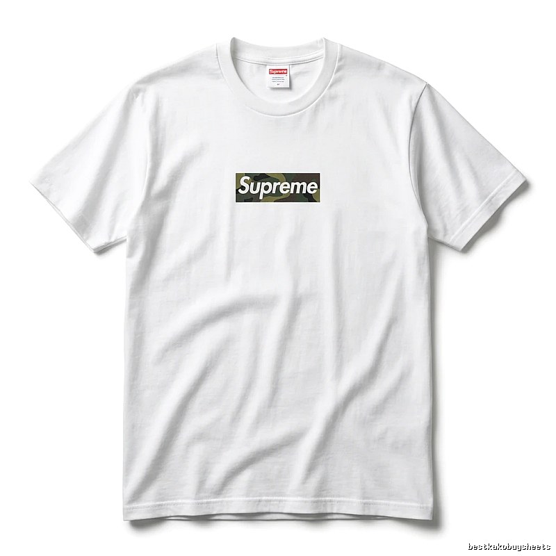 Supreme camouflage-style white T-shirt