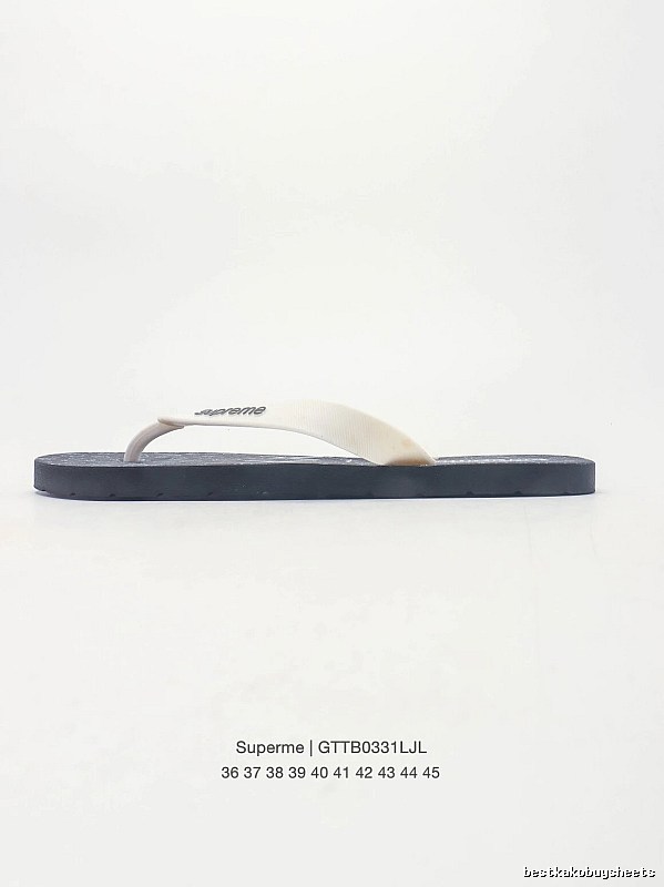 Supreme Casual Street Style Black and White Flip-Flops