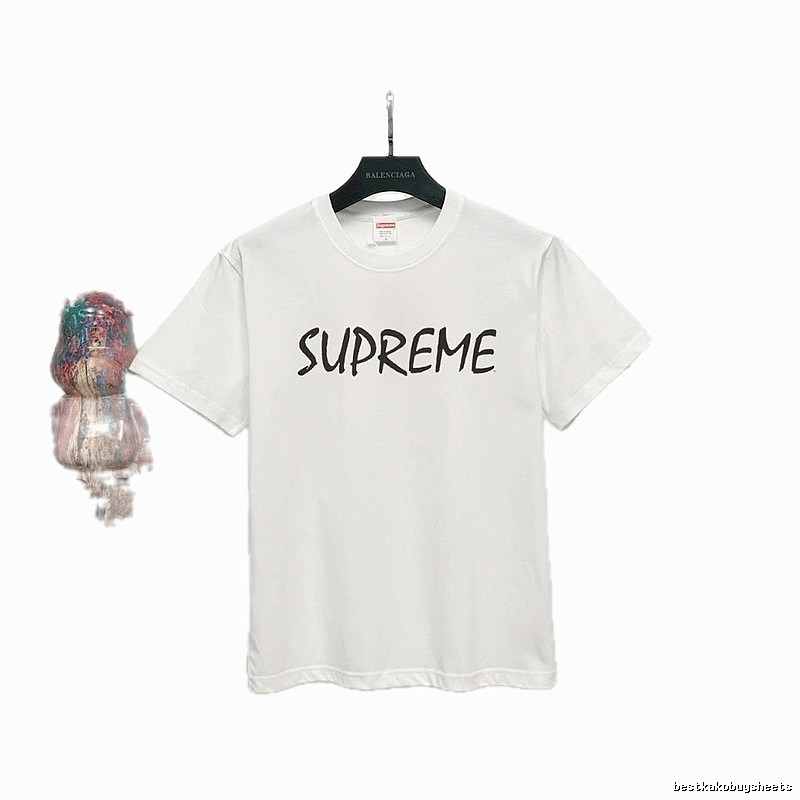 Supreme Hand-drawn Print Street Style White T-Shirt