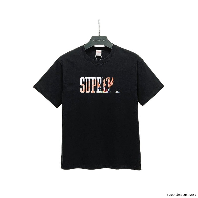 Supreme Portrait Print Street Style Black T-Shirt