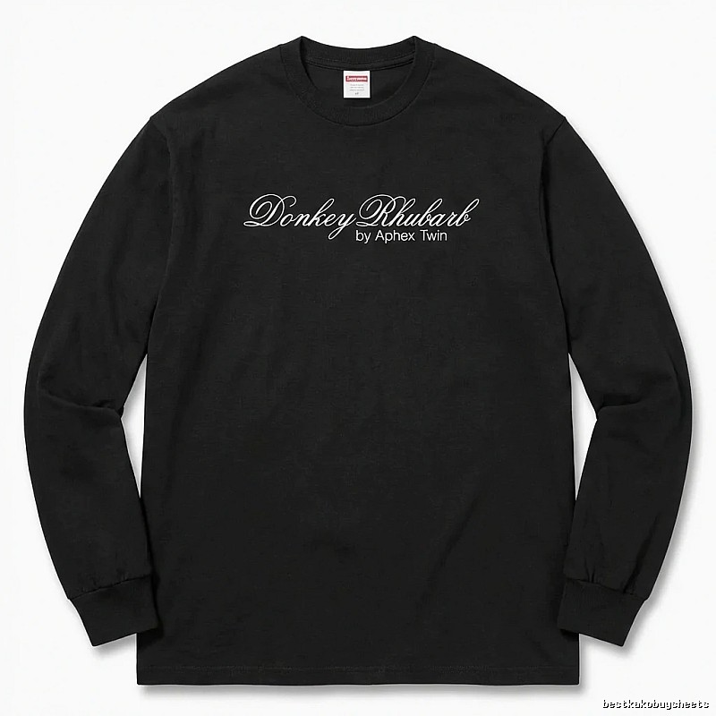 Supreme Print Retro Style Black Long-sleeve Shirt