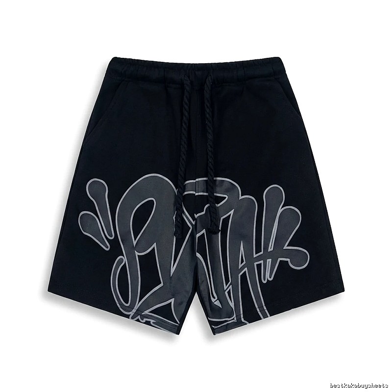 SynaWorld Graffiti-style Black Shorts