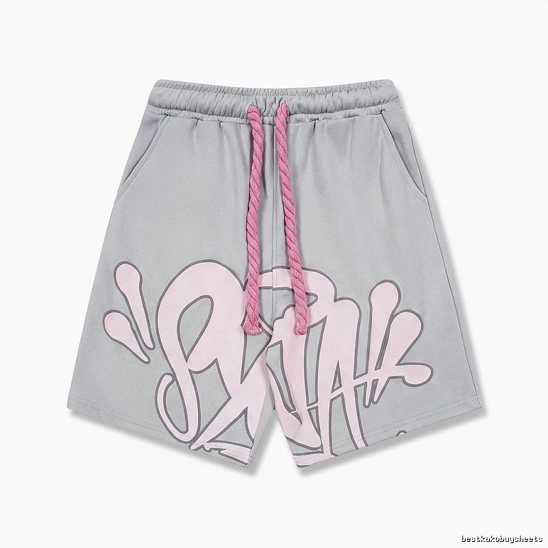 SynaWorld Graffiti-style Grey Shorts