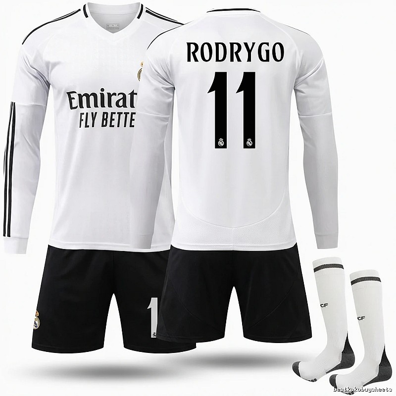 The white jersey of Rodrygo from Real Madrid.
