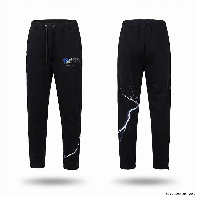 Trapstar Lightning Trendy Cool Black Sweatpants