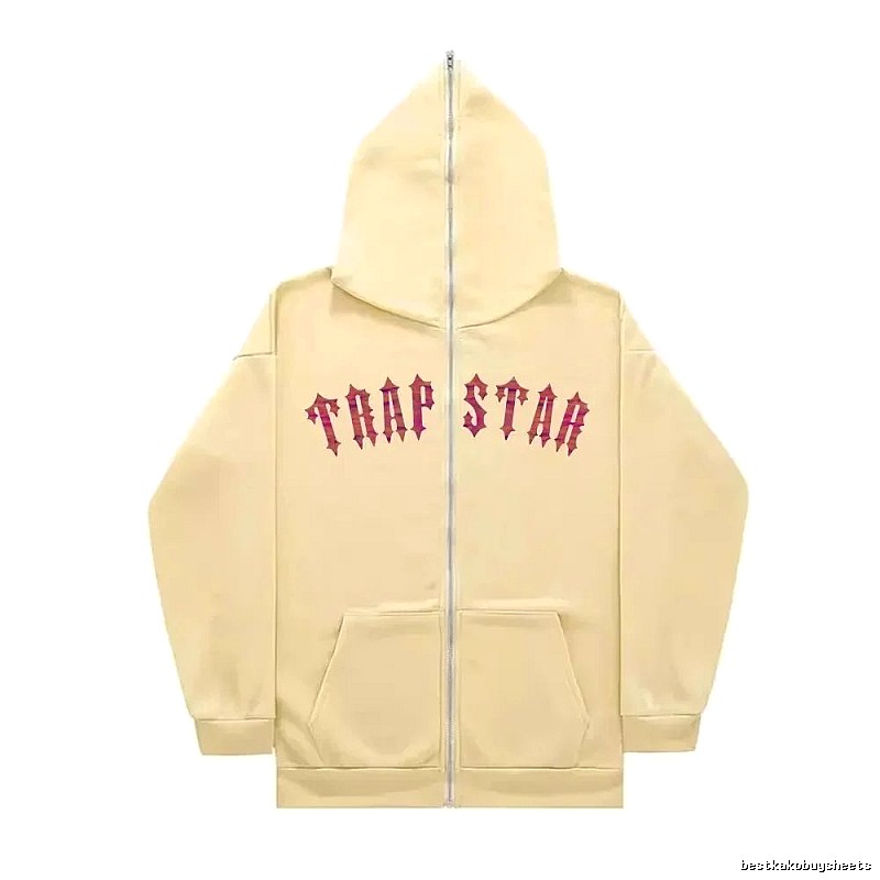 Trapstar Resort Graphic zip hoodie Black Zip Pink for Travel Looks