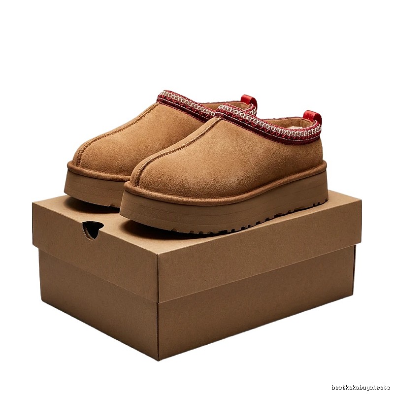 UGG retro style brown-red edge thick-soled shoes