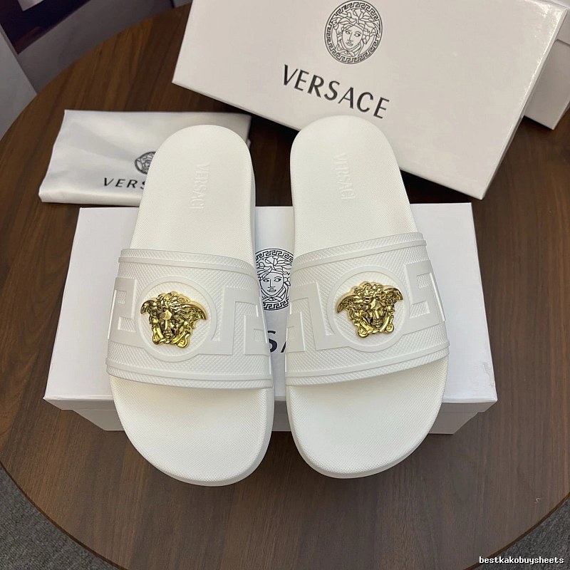 Versace Medusa Luxury Style White Slides