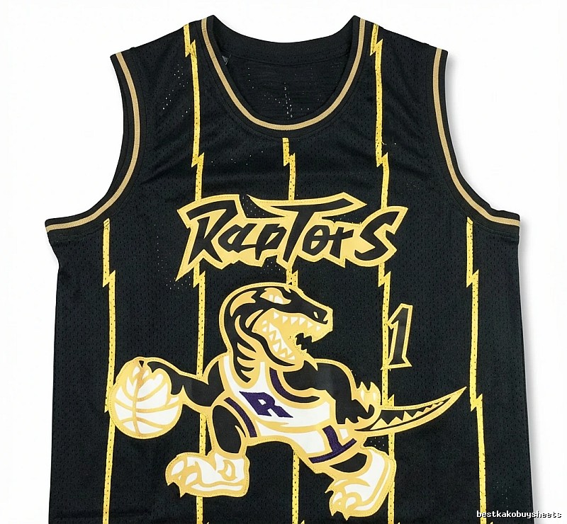Vince Carter Raptors black and gold trendy brand vest