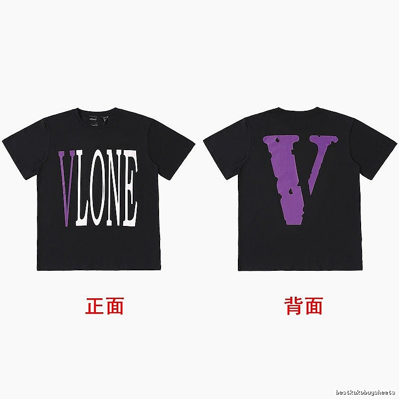 Vlone Classic Logo T-shirt Black Purple Vlone for Daily Styling