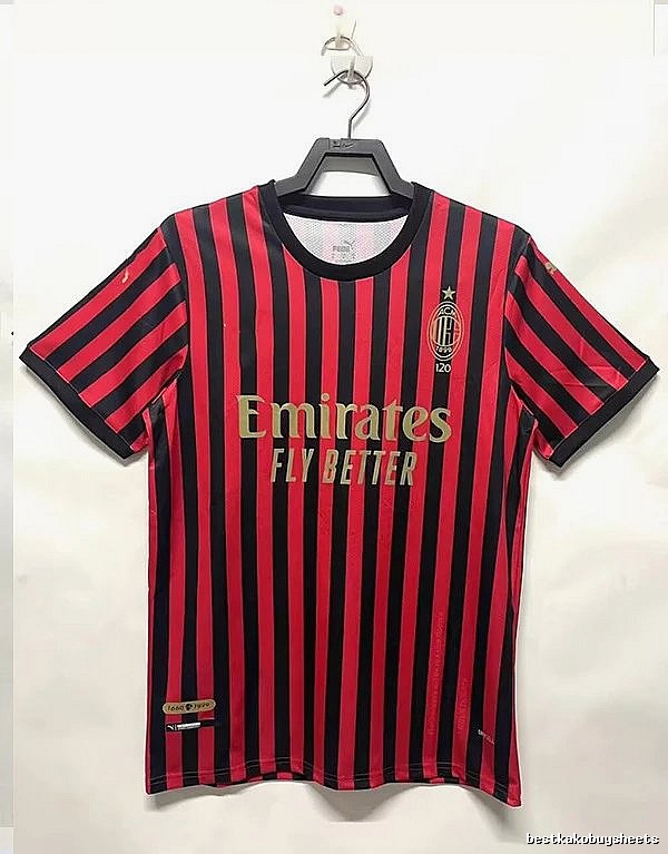 AC Milan Resort Retro soccer jersey Red Black Striped with Premium Look