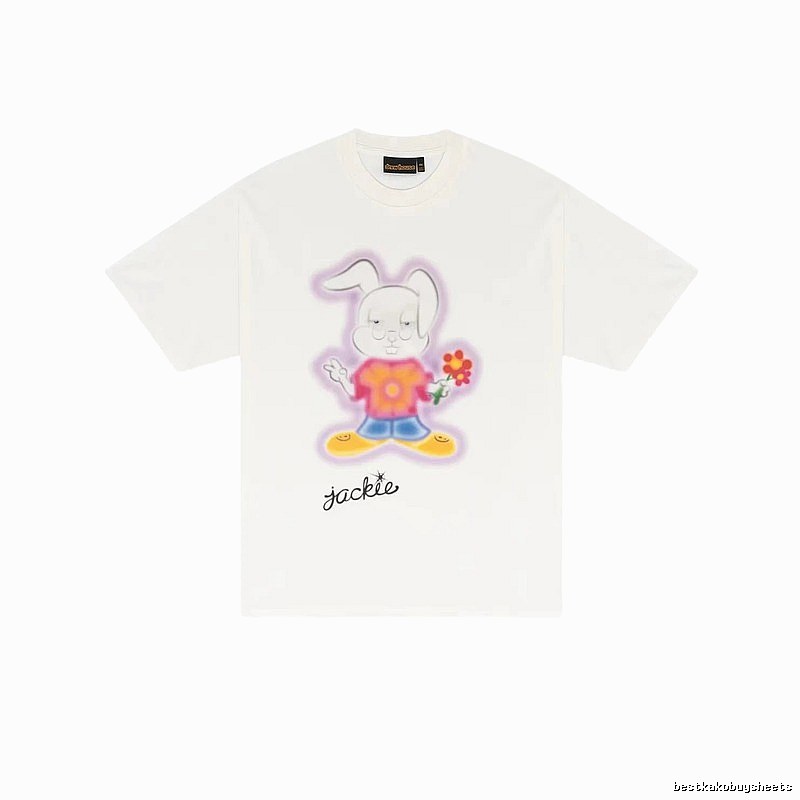 DREW Rabbit Graffiti Cool Trendy Off-white T-shirt