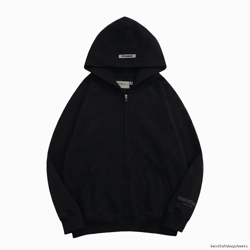 ESSENTIALS minimalist style black hoodie