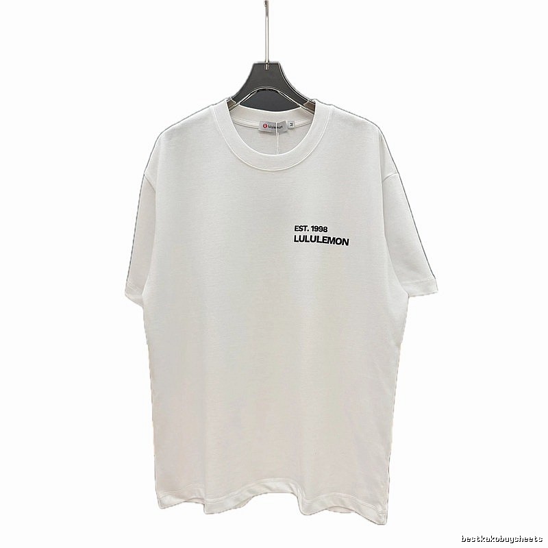 lululemon minimalist style printed white short-sleeve T-shirt